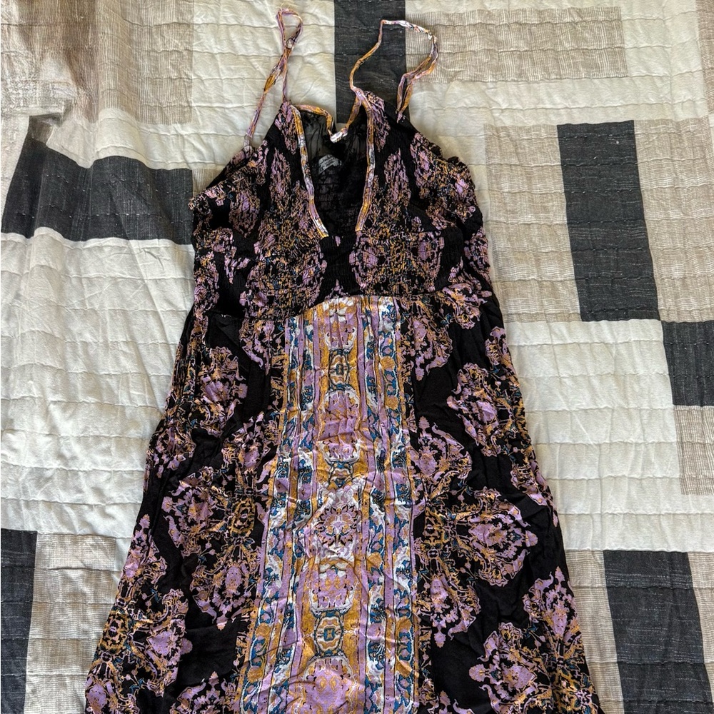 Intimately by Free People - Bohemian Floral Maxi Skirt in Purple and Black